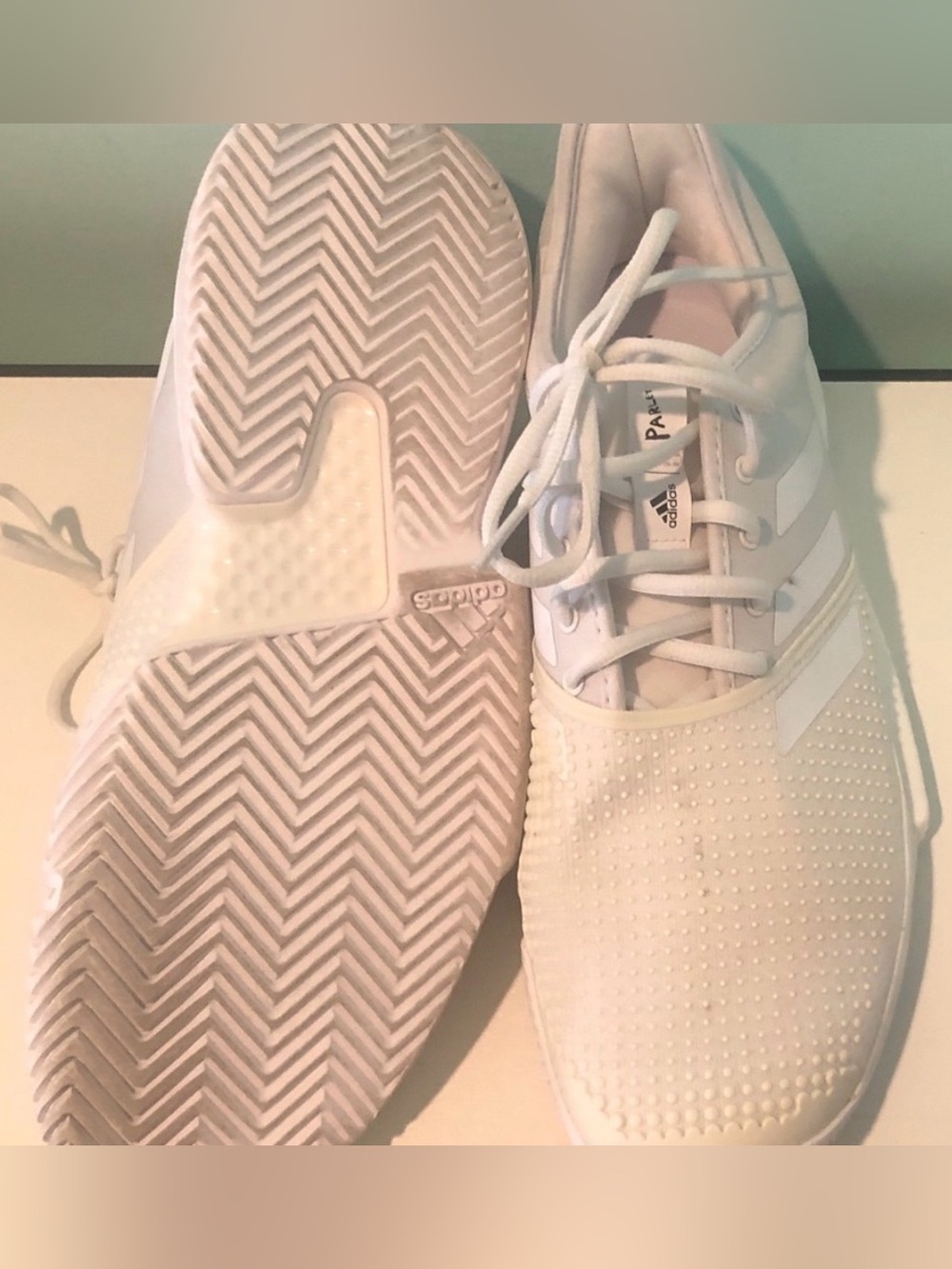 Adidas Mens Sole Court Boost Parley White Tennis or Pickleball sneakers - Picture 4 of 4